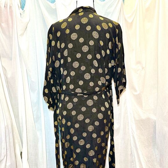 Tu-Ahn Brocade Embroidered Longevity Kimono Robe Sz M - Picture 5 of 7
